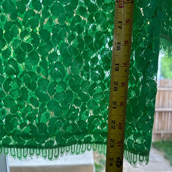 Anthropologie Weston Wear Green Lace Cropped 3/4 Sleeve Blouse Top Medium - Picture 10 of 15